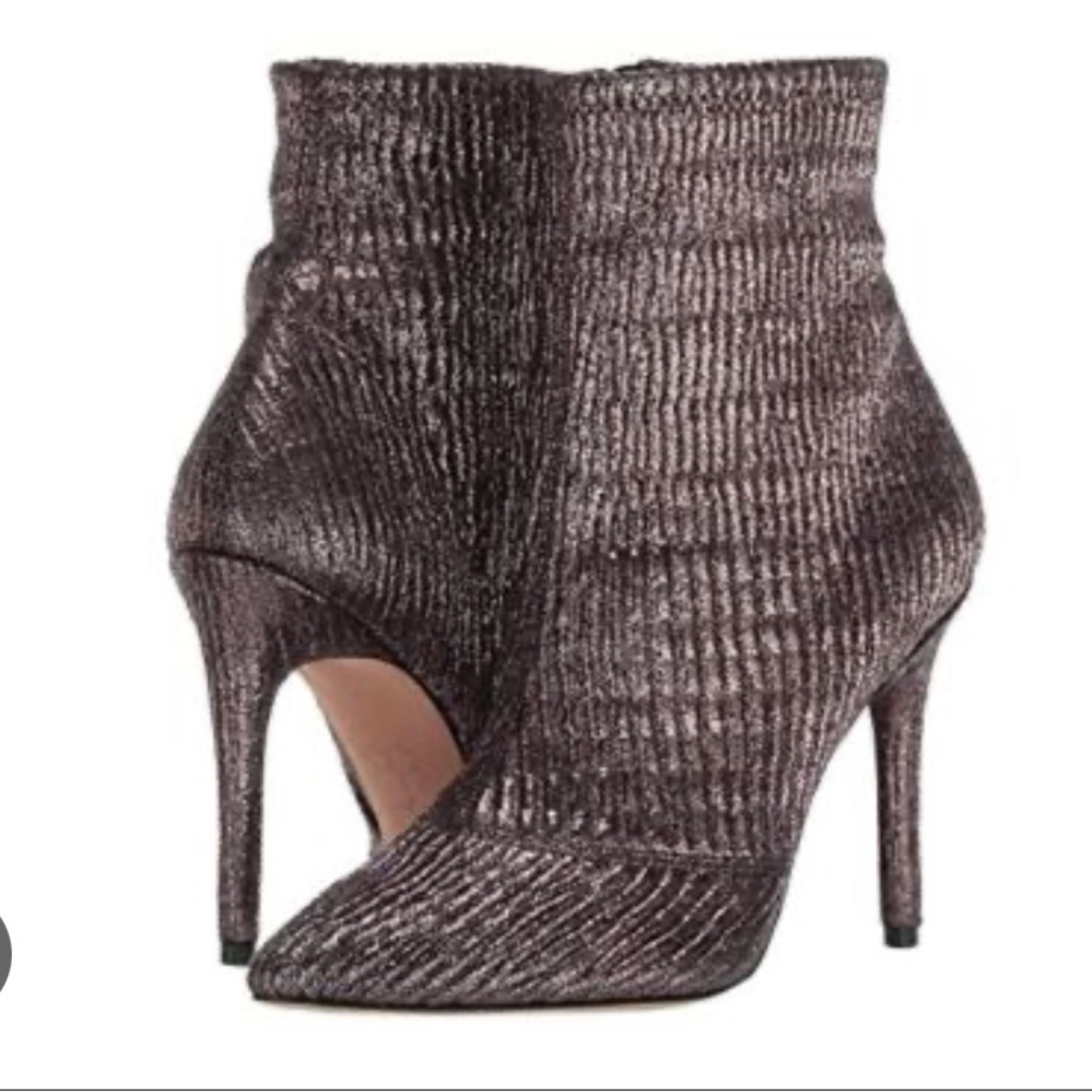 🆕Jessica Simpson Lailra Brown Metallic Bootie NWOB
